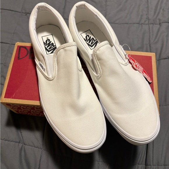 Vans Other - VANS Men's Classic White Slip-On Sneakers Size 11.5 Women’s Size 13